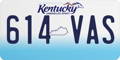 KY license plate 614VAS