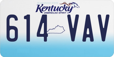 KY license plate 614VAV