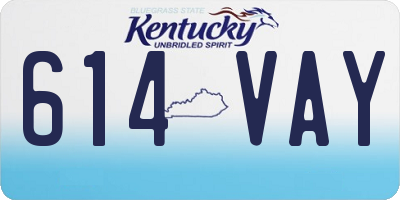 KY license plate 614VAY