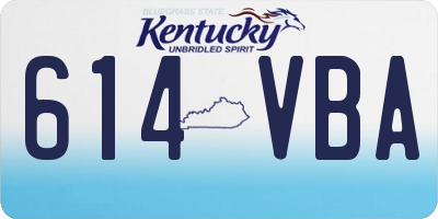 KY license plate 614VBA