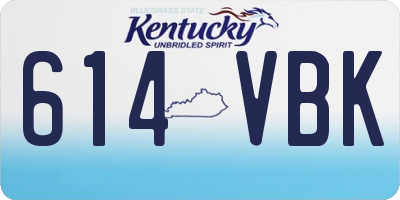 KY license plate 614VBK