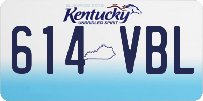 KY license plate 614VBL