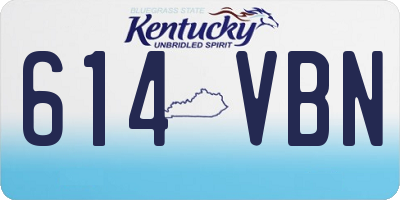 KY license plate 614VBN