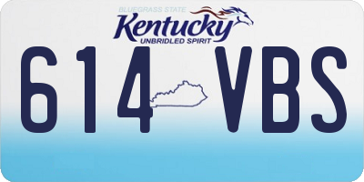 KY license plate 614VBS