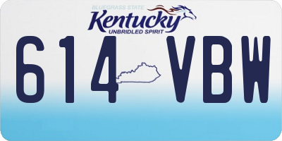 KY license plate 614VBW