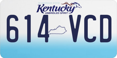 KY license plate 614VCD