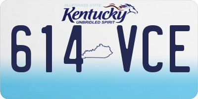 KY license plate 614VCE