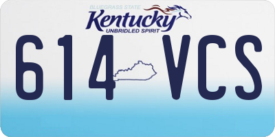 KY license plate 614VCS