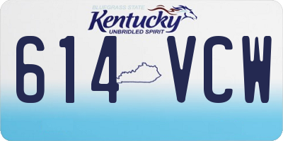 KY license plate 614VCW