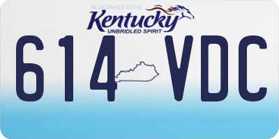 KY license plate 614VDC