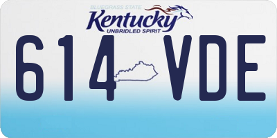 KY license plate 614VDE