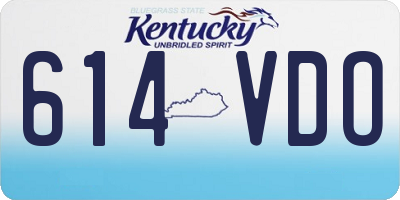 KY license plate 614VDO