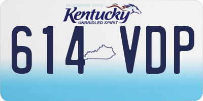 KY license plate 614VDP