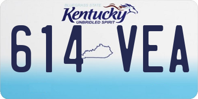 KY license plate 614VEA