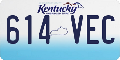 KY license plate 614VEC