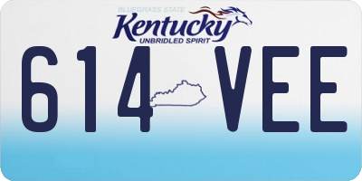KY license plate 614VEE