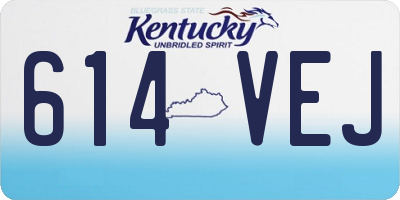 KY license plate 614VEJ
