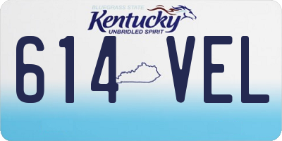 KY license plate 614VEL