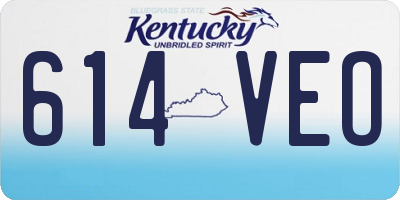 KY license plate 614VEO