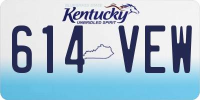 KY license plate 614VEW