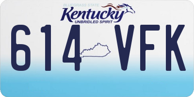 KY license plate 614VFK