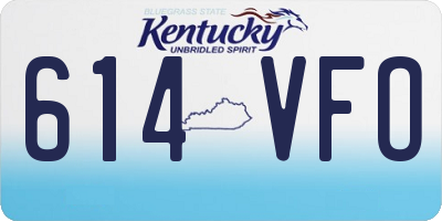 KY license plate 614VFO