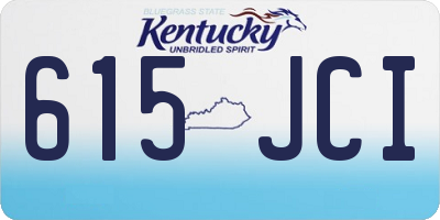 KY license plate 615JCI