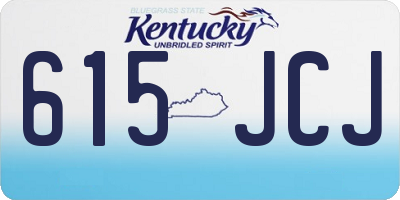 KY license plate 615JCJ