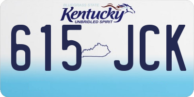 KY license plate 615JCK