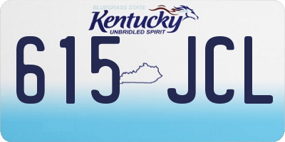 KY license plate 615JCL