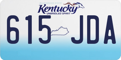 KY license plate 615JDA