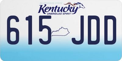KY license plate 615JDD