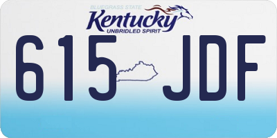 KY license plate 615JDF