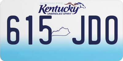 KY license plate 615JDO