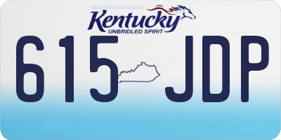 KY license plate 615JDP
