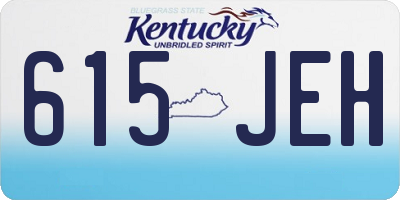 KY license plate 615JEH
