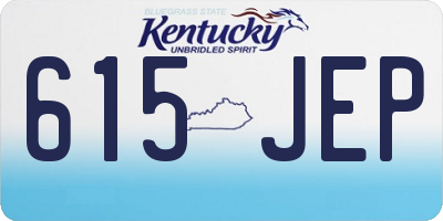KY license plate 615JEP