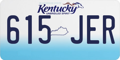 KY license plate 615JER