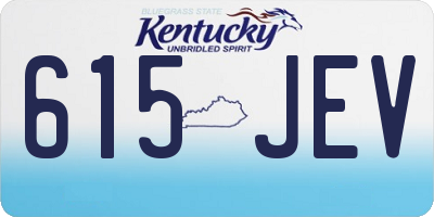 KY license plate 615JEV