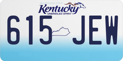 KY license plate 615JEW
