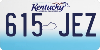 KY license plate 615JEZ
