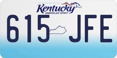 KY license plate 615JFE