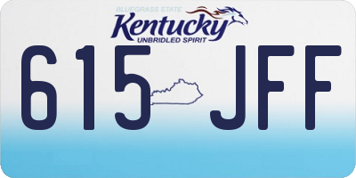 KY license plate 615JFF