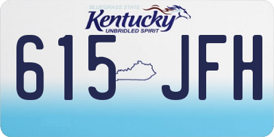 KY license plate 615JFH