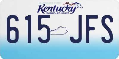 KY license plate 615JFS