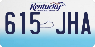 KY license plate 615JHA