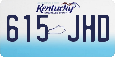 KY license plate 615JHD