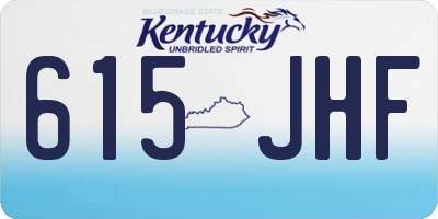 KY license plate 615JHF