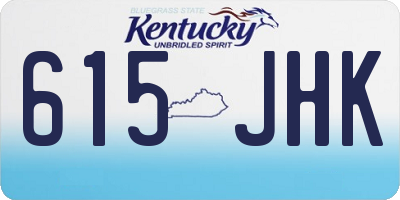 KY license plate 615JHK