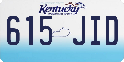 KY license plate 615JID
